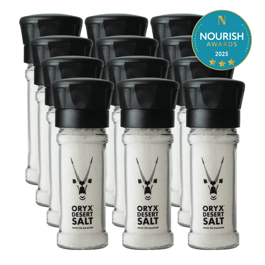 S010 - Oryx Desert Salt Grinder - RETAIL - TAMPER SEAL / BARCODE 100g (12 PACK)