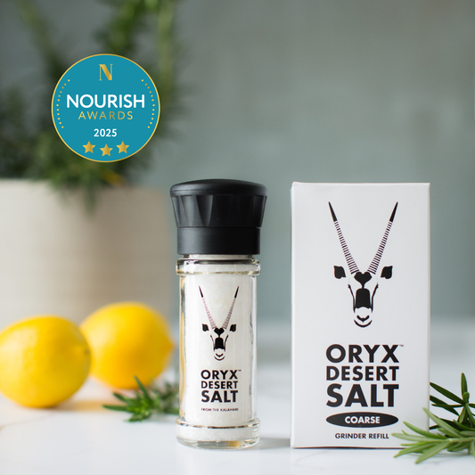 S010 - Oryx Desert Salt Grinder - RETAIL - TAMPER SEAL / BARCODE 100g (12 PACK)