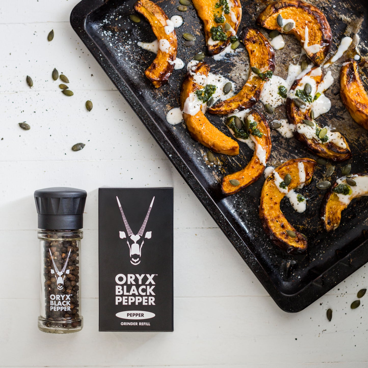 S020 - Oryx Black Pepper Grinder - RETAIL - TAMPER SEAL / BARCODE (12 Pack)
