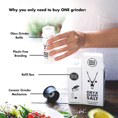 S011 - Oryx Desert Salt Grinder - 100g (12 Pack / not tamper sealed)